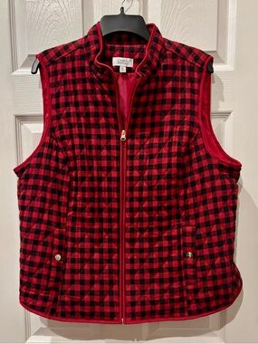 Croft & Barrow XXL Red and Black Buffalo Plaid Quilted Vest